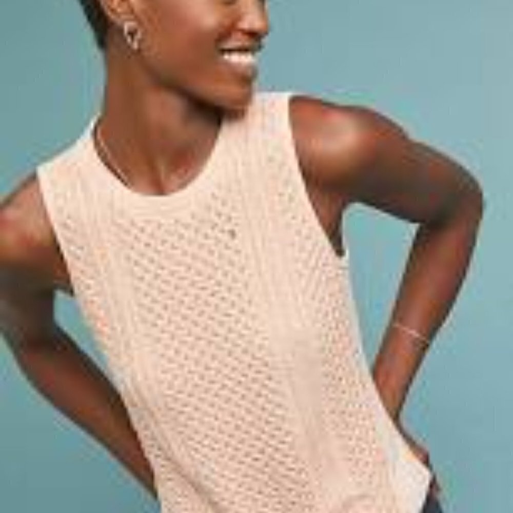 Anthropologie Saturday Sunday Pink Provincial Knit Tank - Picture 2 of 9